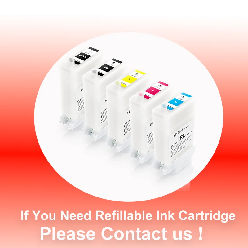 PFI-120 PFI120 ARC Chip For Canon imagePROGRAF TM-200 TM200 TM-205 TM-300 TM-305 TM300 130ML Printer 5Colors Cartridge Chip