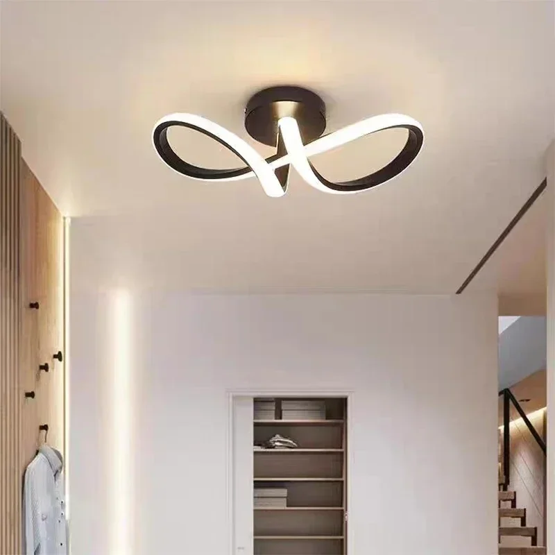 Plafond moderne à LEDs lumière couloir luminaire minimaliste ligne lampes allée entrée escalier coin intérieur décor LED Lustre