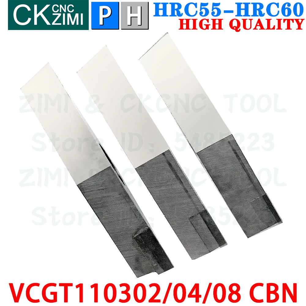 VCGT110302 CBN VCGT110304 CBN VCGT110308 CBN Insertos de nitruro de boro herramientas de insertos de torneado Herramientas de torno de corte de metal CNC VCGT 1103 para acero templado