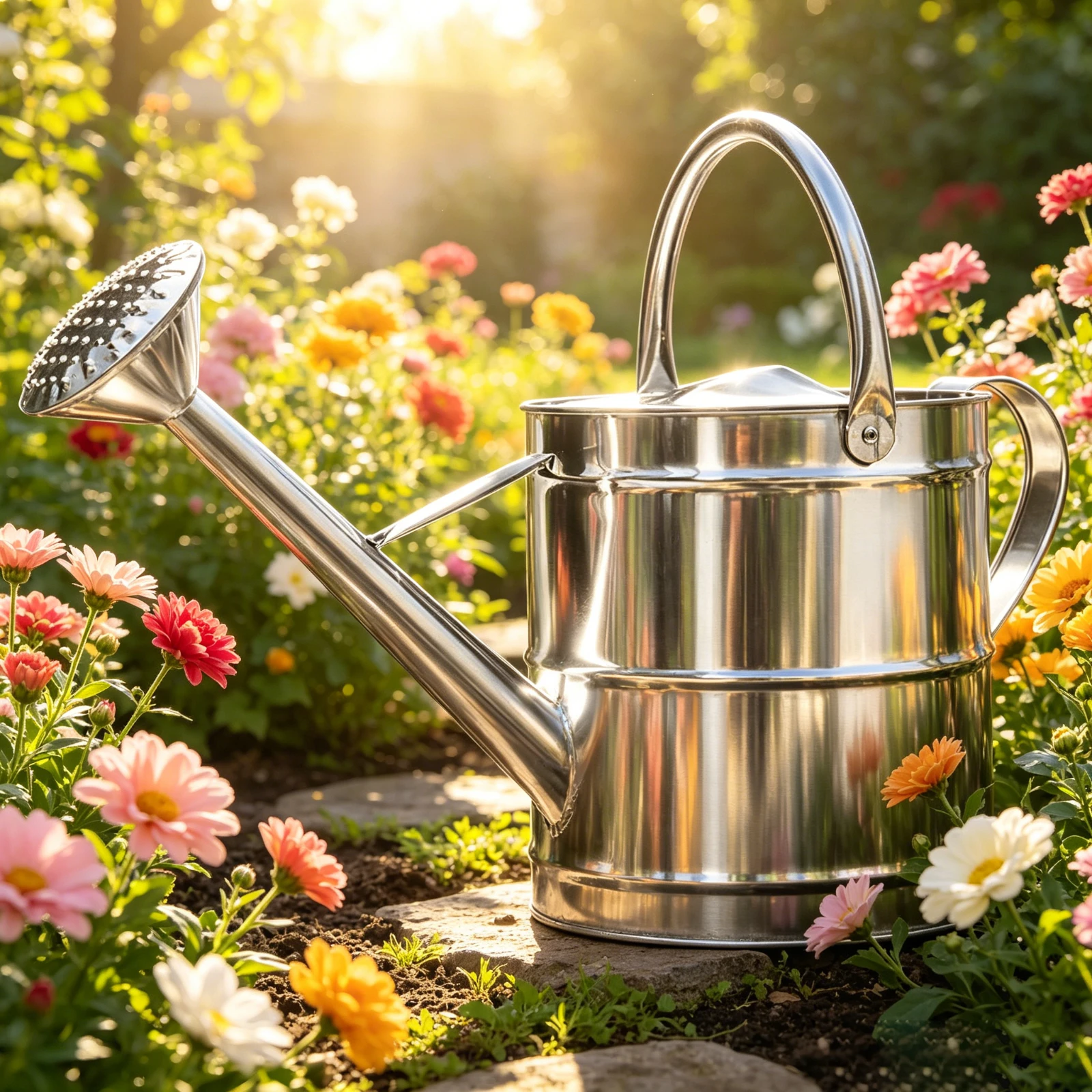 Stainless Steel Large Capacity Garden Watering Pot Plant Watering Tool for Outdoor Indoor Yard Home Patio Balcony Plants Flower