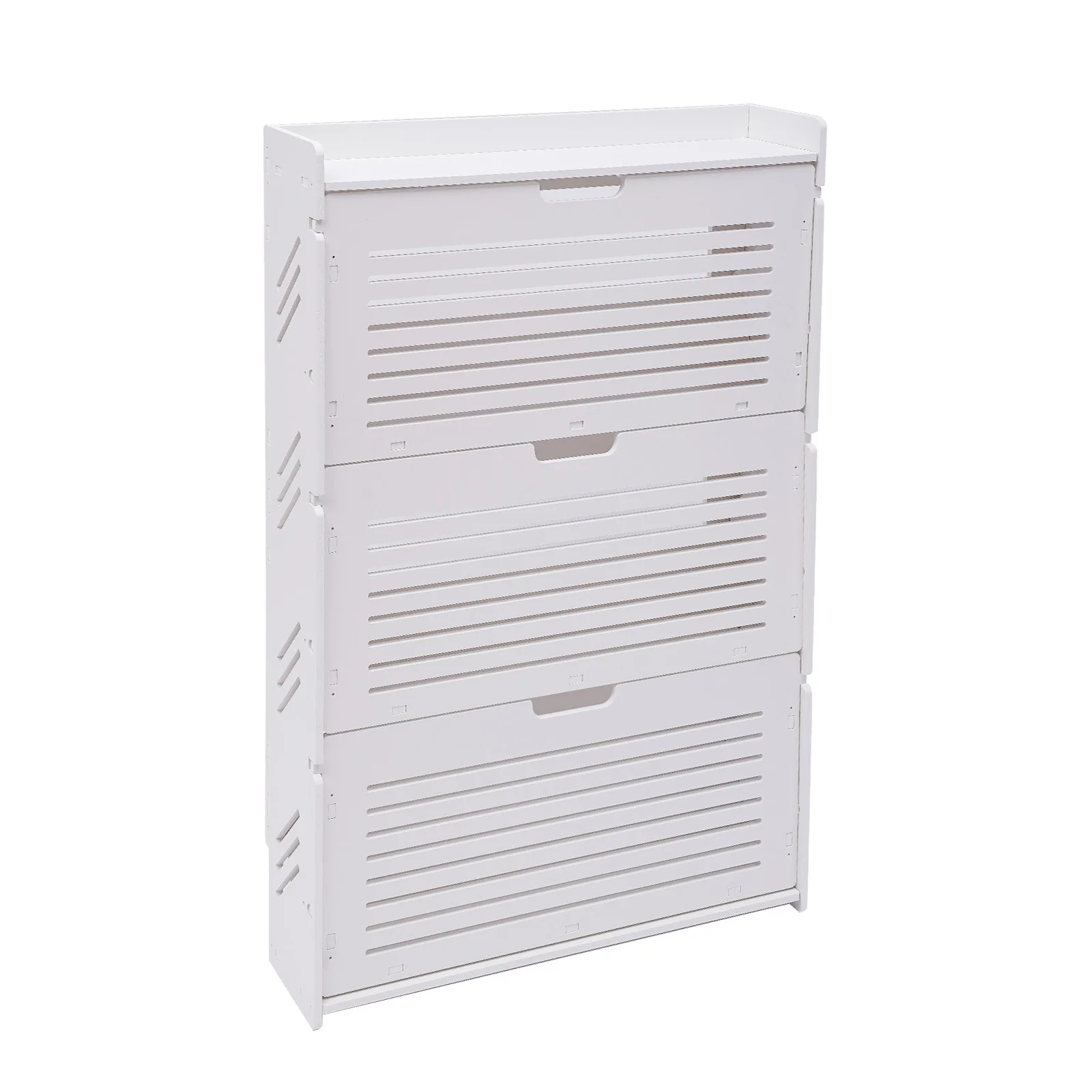 

3-Tier Shoe Cabinet, Free Standing, Holds 9 Pairs, PVC Material, Space-Saving for Entryway Organization