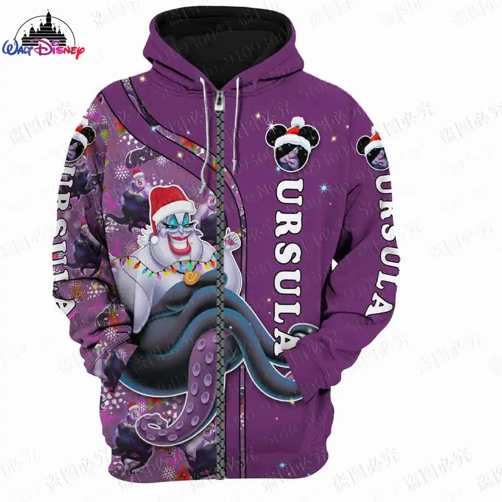 The Villains Disney Maleficent Christmas men women 3D Print High quality Fleece Zipper/ Hoodies parent-child Pullover Tops