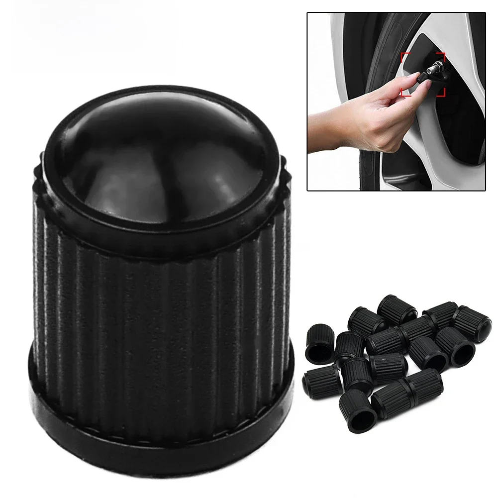 20szt Nakładka na zawór opony Czarny Plastikowy Samochód Motocykl Ciężarówka Koło Samochodowe Nakładka na nypel Zestaw części zewnętrznych 1x1.3cm — zdjęcie 2