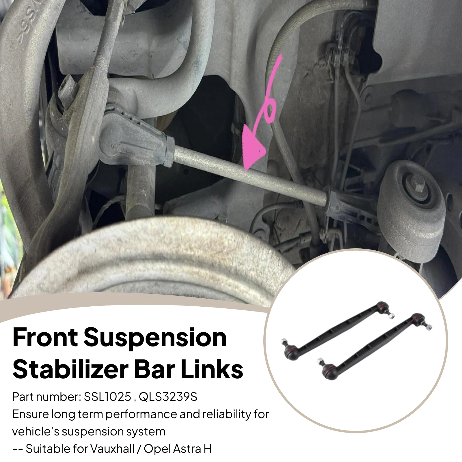 2x Front Suspension Stabilizer Bar Link 90498745 for Opel ASTRA Sturdy Part Number 350611 350614 13327928 13169439 90498745