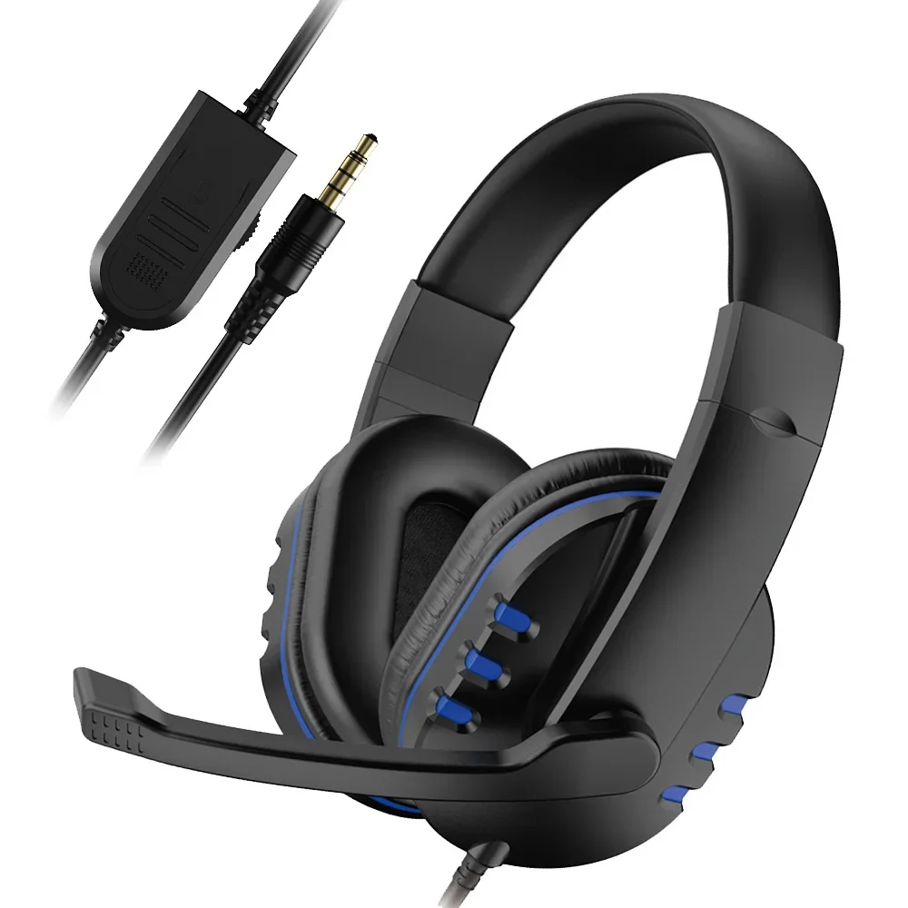 Casque 3.5mm filaire casque de jeu écouteurs musique pour PS4 Play Station 4 jeu PC Chat ordinateur avec Microphone