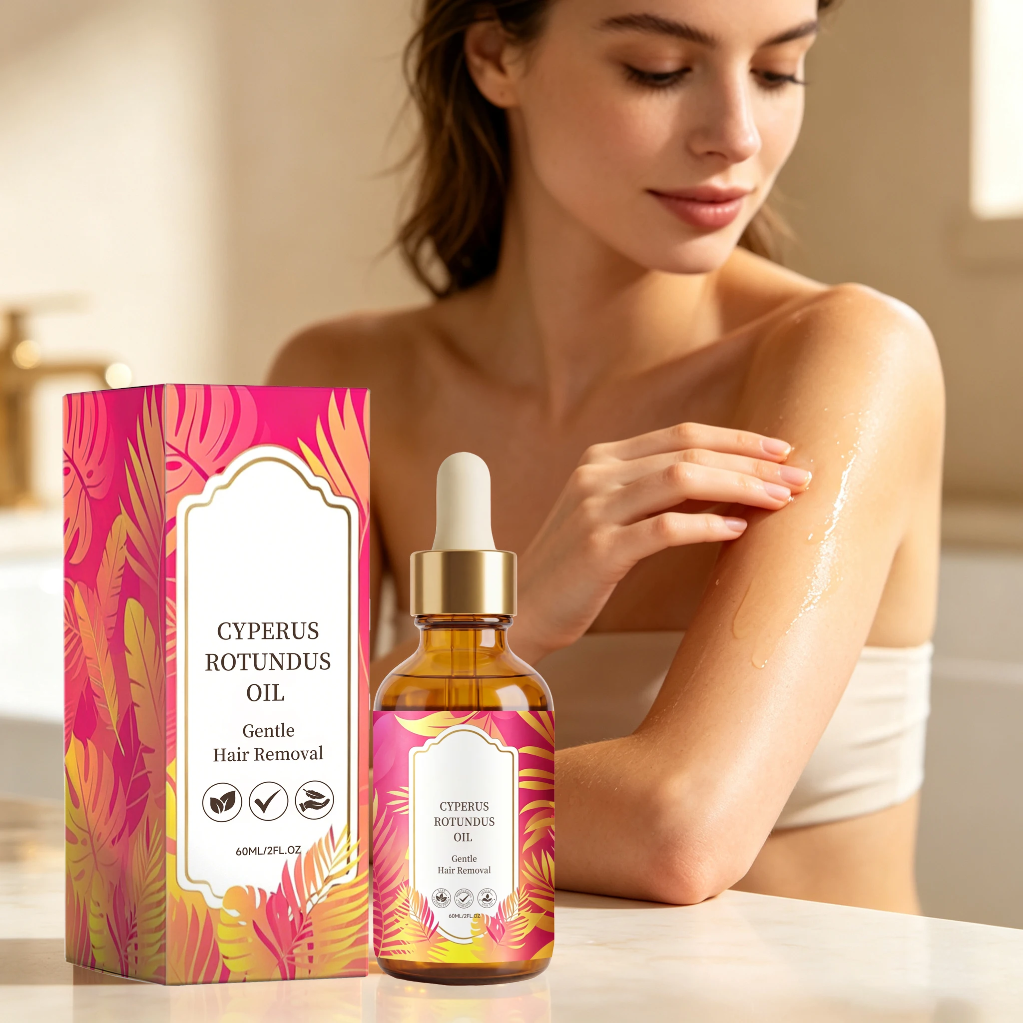 60ML Cyperus Rotundus Body Oil Daily Moisturizing Nourishing Pores After-shaving Care Enhance Smoothness Non-irritating Improve Skin Texture Massage Body Soothing Oil