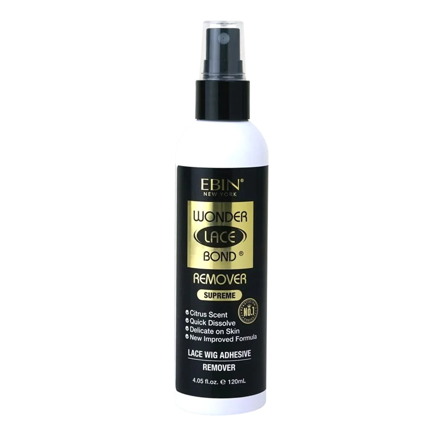 Ebin New York Wonder Lace Bond Remover Supreme 4.05oz/ 120ml - Fast Acting, Gentle on Skin, Perfect for Safe Wig Removal