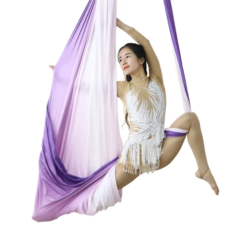 Aerial Yoga Hammock Set with Daisy Chains and Carabiners Gradient Anti-Gravity Yoga Swing Kit for Antigravity Yoga Inversion