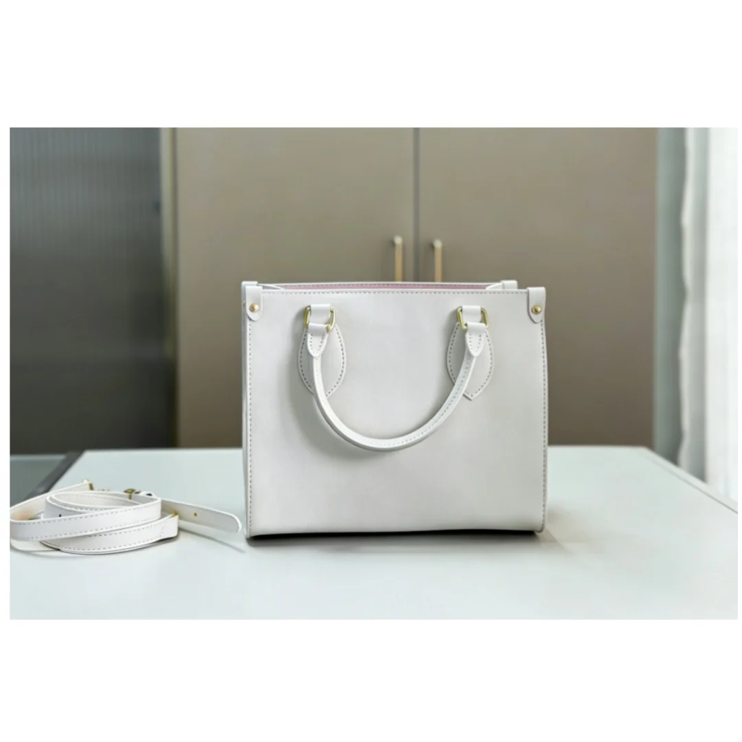 

New Size 24*20 Women's Strawberry Cream Color Handbag With A Slouchy Crossbody Design No Box