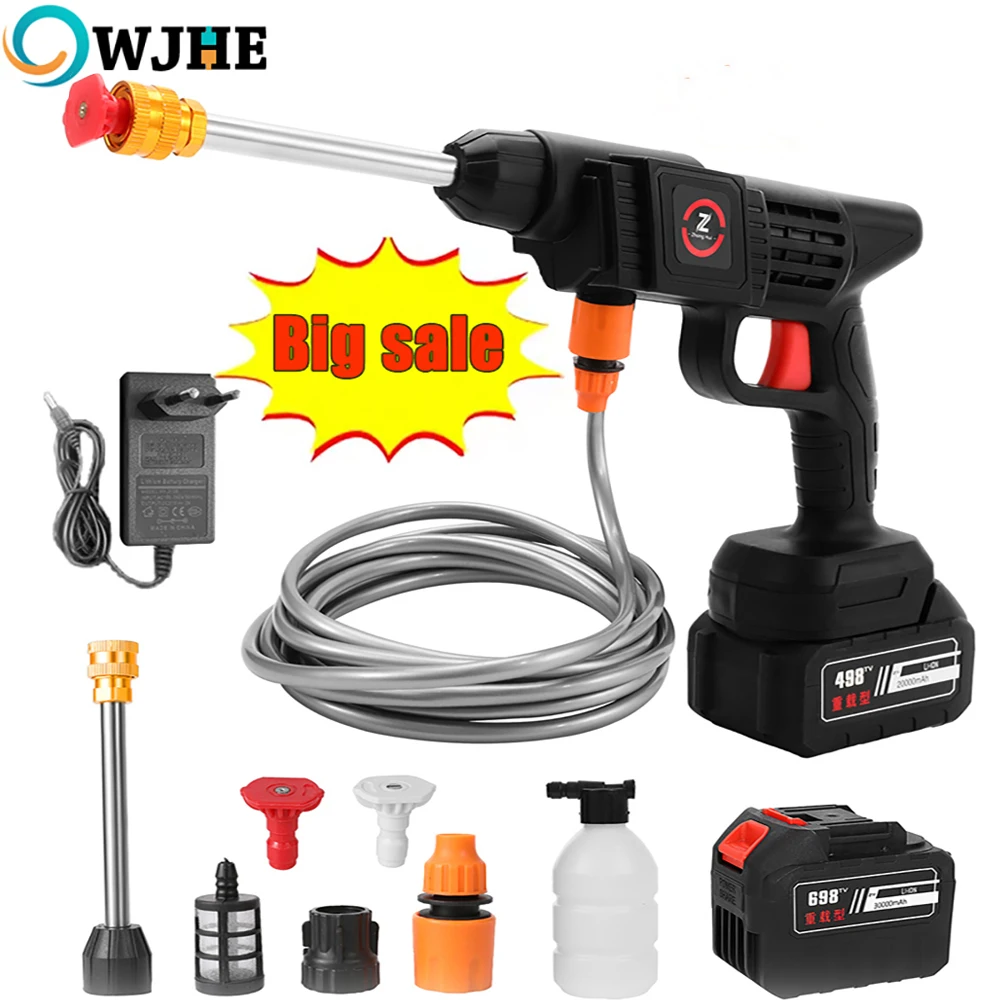 OWJHE 50Bar Cordless Pulitore Ad Alta Pressione Rondella Pistola Ad Acqua A Spruzzo Lavaggio Auto Macchina Per La Pulizia Dell'acqua A Pressione per Makita 21V Pastella
