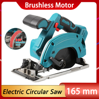 Brushless Electric Circular Saw 165mm Cordless Saw Blade Adjustable Angle Cutting Woodworking for Makita 18V Battery