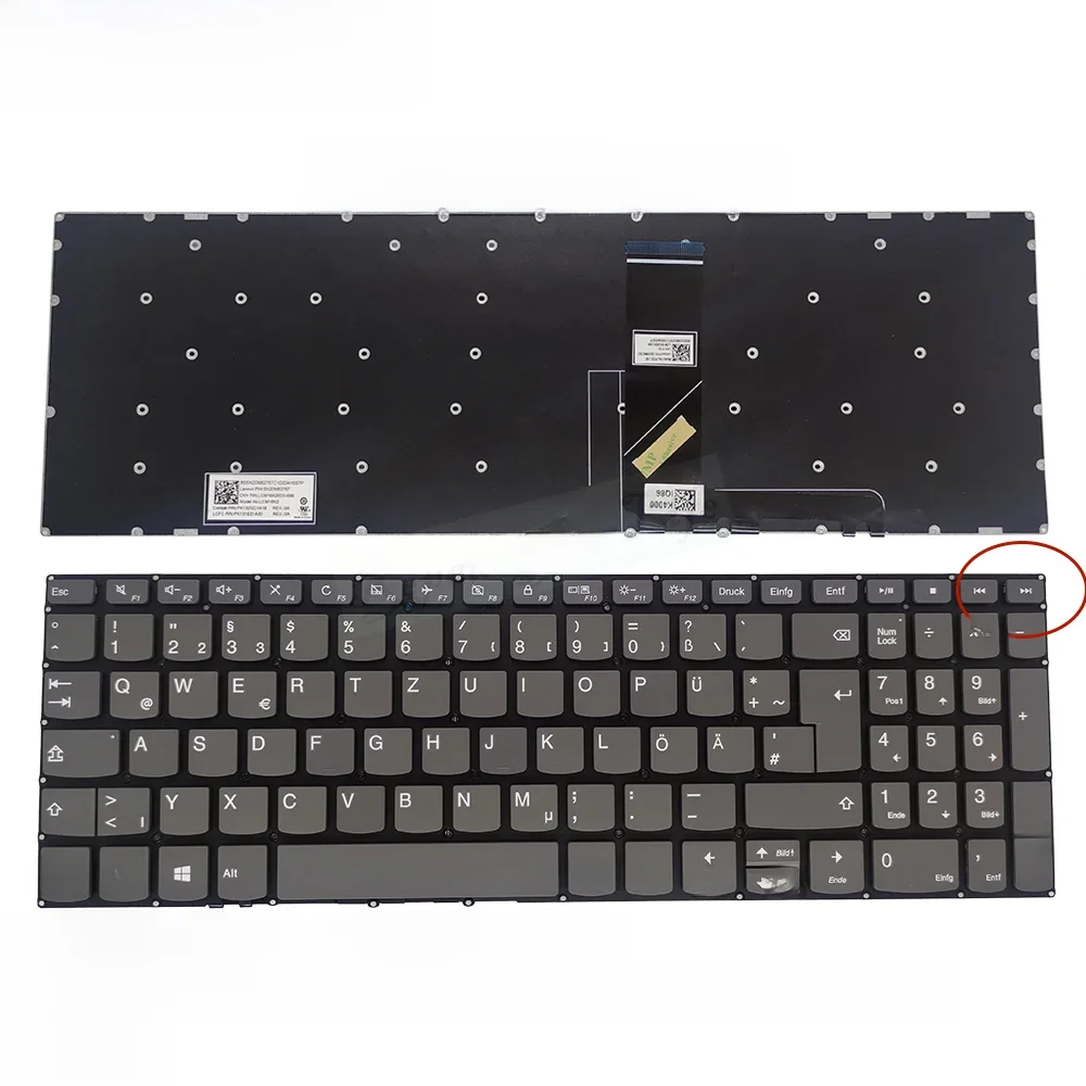 Niemiecka włoska łacińska klawiatura do laptopa Lenovo IdeaPad 330S-15 V330-15 15IKB 15ISK 330S-15AST 15API 15ARR klawiatura SN20M62790 — zdjęcie 2