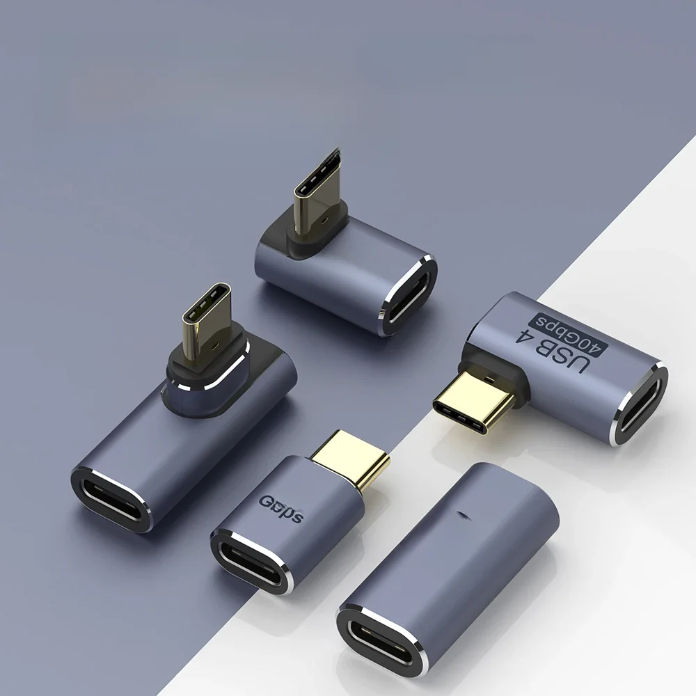 USB 4.0 PD 100W 8K 60Hz złącze ładowarki do macbooka 40Gbps High Speed usc OTG W kształcie litery U prosty Adapter męski na żeński — zdjęcie 2