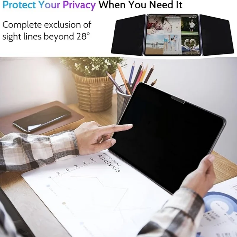 واقي شاشة مضاد للزقزقة لجهاز iPad ، واقي شاشة خصوصية ، Pro 11 ، 13 ، Pro ، Air 5 ، 4 ، 3 ، 7 ، 8 ، 9 ، 50 ، Mini 6 ، الجيل العاشر