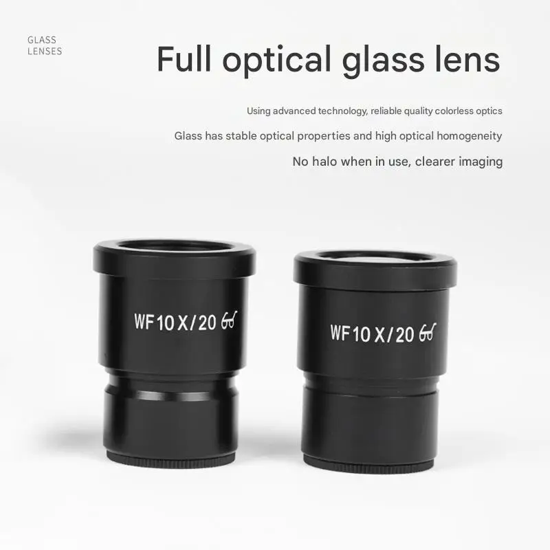 

Wide Field Eyepiece WF10X 20mm Microscope Wide Angle Eyepiece 30mm Mounting Interface Eyepiece for Stereo Microscope