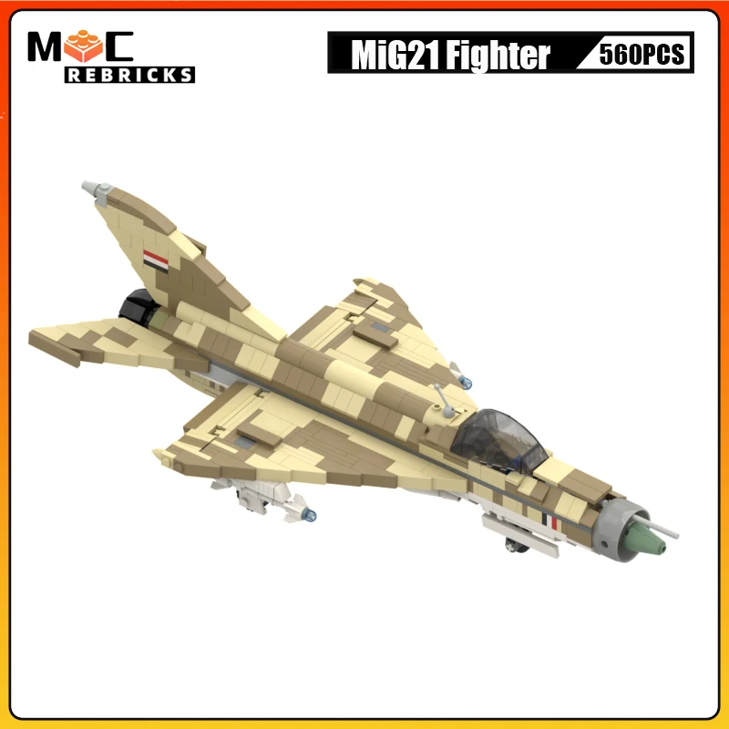 

MOC Military Air Force Supersonic Jet Fighter MiG21 Building Blocks Aircraft Assembly Model Bricks Toys Plane Children's Gifts