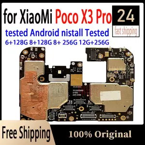 Bilashmart Unlocked Main Mobile Board Mainboard Xiaomi POCO X3 Pro SmartPhone Motherboard 6GB 128GB/8GB 256GB Snapdragon Chips