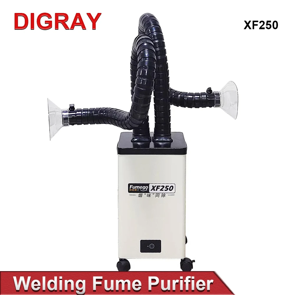 DIGRAY XF250 Laser Fume Extractor Welding Fume Absorber Purifier HEPA Dust Collector for Nail Salon Dust Removal