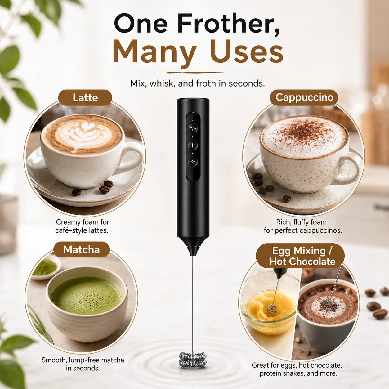 Tolife Electric Milk Frother H - огляд і ціна Portable Blender Usb Rechargeable