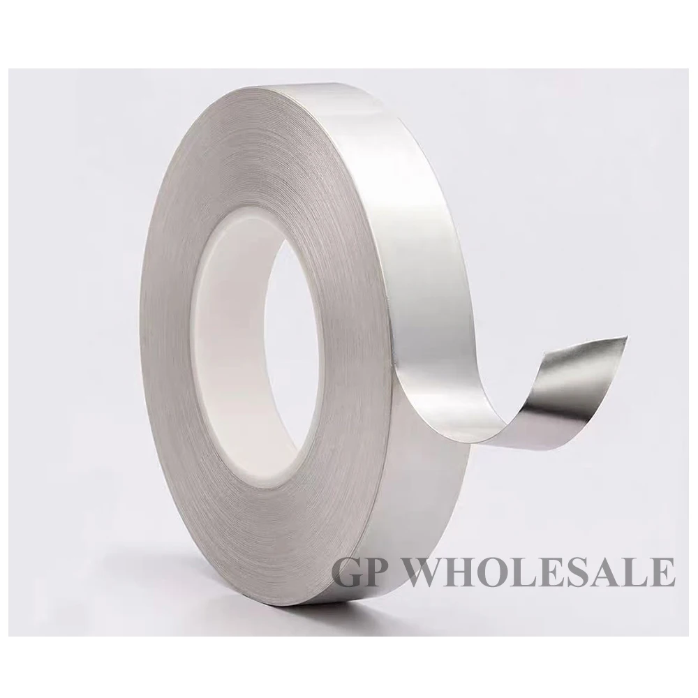25mmx50m-mylar-aluminum-foil-tape-single-sided-heat-resistant-pet-insulating-shielding-adhesive-tape-for-cable-pipe-repair