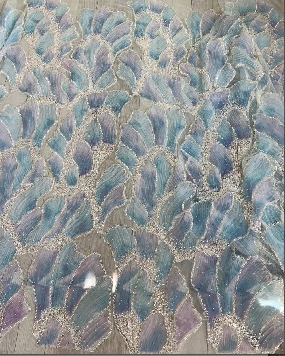 

Blue 3d Fairy Peony Petals Fabrics For Prom Gowns, Ball Gown, Costume, prop, backdrop, pink mermaid dress