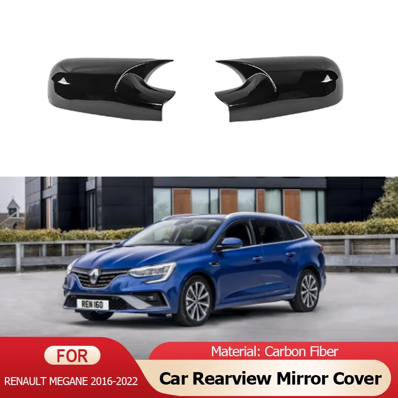 

Car Rearview Side Mirror Cover Wing Cap Exterior Door Rear View Case Trim Accessories for Renault Megane Grandcoupe IV 2016~2022