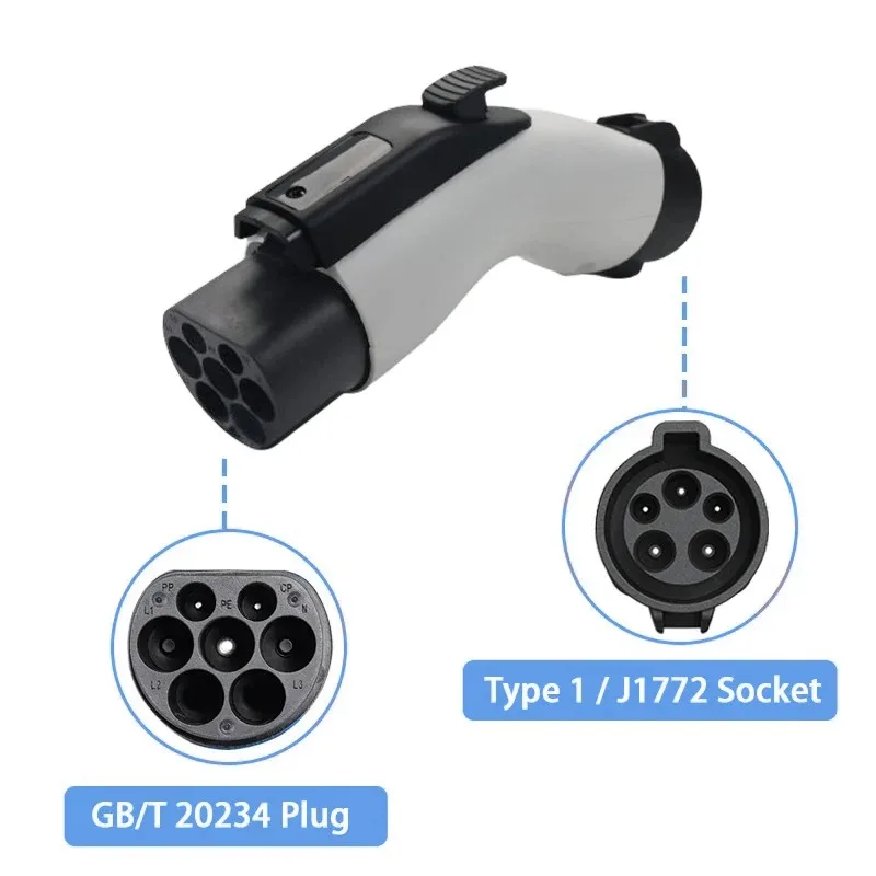 Erobot EV 7KW 250V Adapter Type1 to GBT Adapter 32A SAE J1772 to GBT EV Type1 Charger Charging GB/T 20234 With switch