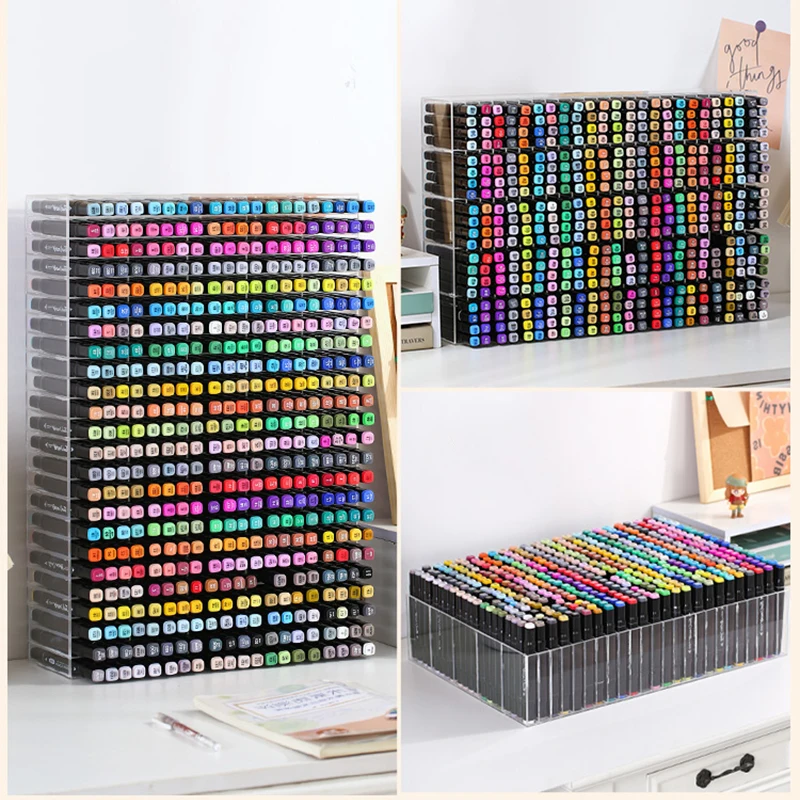 2023 Large Marker Pen Holder Supermarket Stationery Store Marker Display Shelf Student Desktop Pencil Storage School Supplies