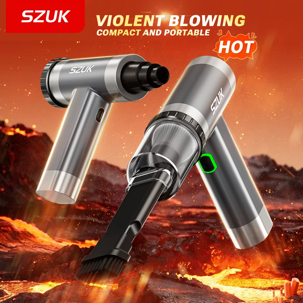 

SZUK Turbofan Mini Air Blower Brushless Motor Handheld Electric Turbo Fan Wireless Duct Fan Powerful Portable Car Vacuum Cleaner