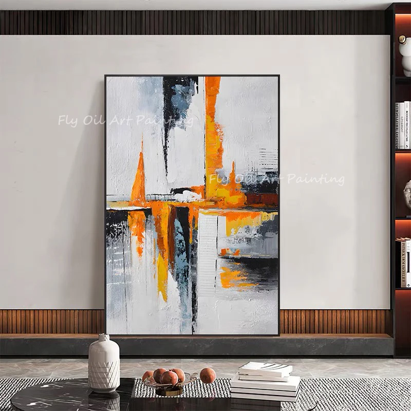 

Large Size 100% Handpainted simple pure abstract landscape oil painting for home decoration