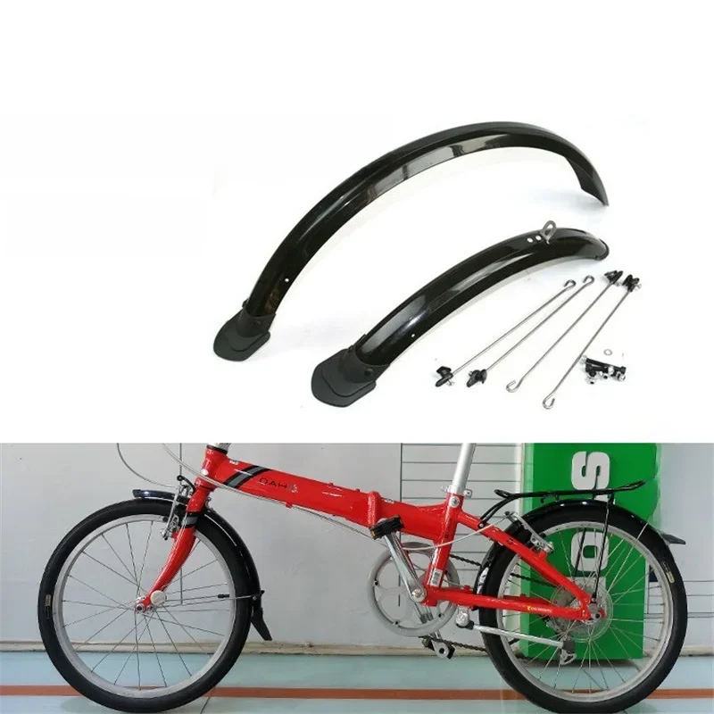 AliExpress NONE 1Pair 20 Inch Folding Bike Fenders SP8 D8 For DaHon 20" V Brake Disc Brake Folding Bicycle Plastic Fender Black/Red/Silver/Gold