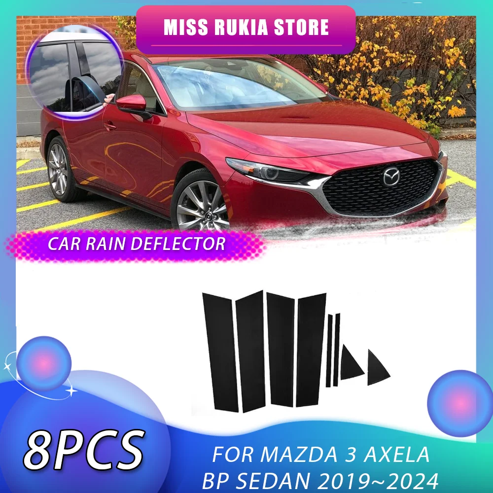 

Car Window Trim Cover for Mazda 3 Mazda3 Axela BP Sedan 2019~2024 Black Molding Pillar Posts Sticker Auto Door Decal Accessories