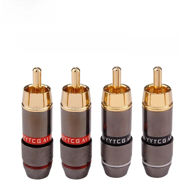 Złącze audio YYTCG-RCA, złącze pozłacane, stojak wideo Lotus Head, kabel 6 mm, adapter wtyczki męskiej RCA 1/2/4 sztuki — zdjęcie 2