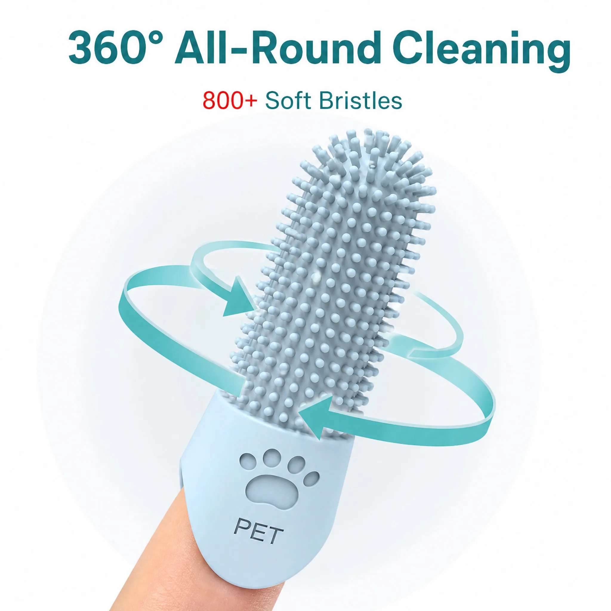 Weiche Silikon-Hundezahnbürste 360 ° Fingerzahnbürste für Hunde und Katzen, langlebiges Haustier-Fingerbürsten-Zahnreinigungswerkzeug für alle Rassen – Detail 3