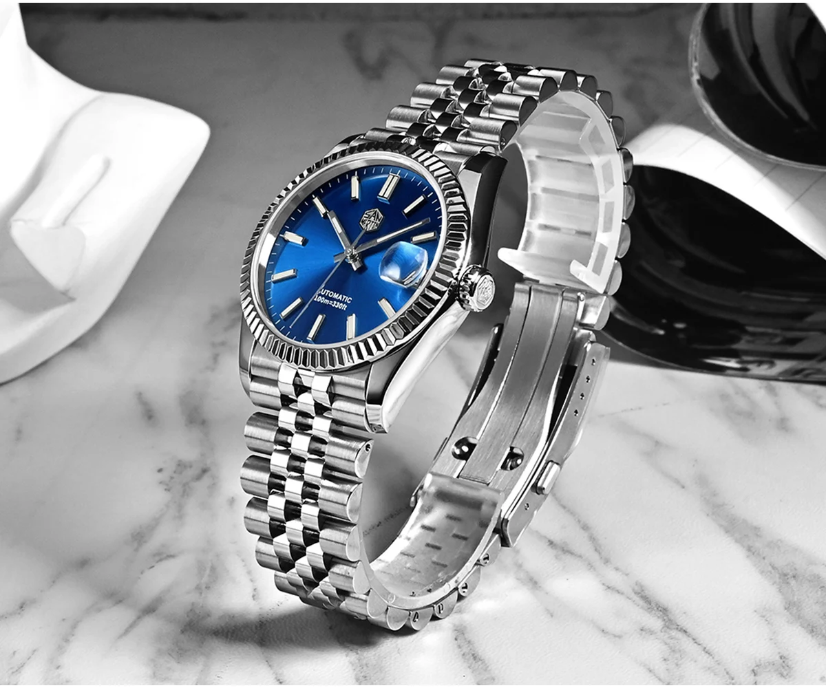 San Martin 36,5mm Männer Kleid Uhr Top Marke Luxus Automatische Mechanische Mode Paare Uhren Saphir Wasserdicht 100m BGW9 – Detail 14