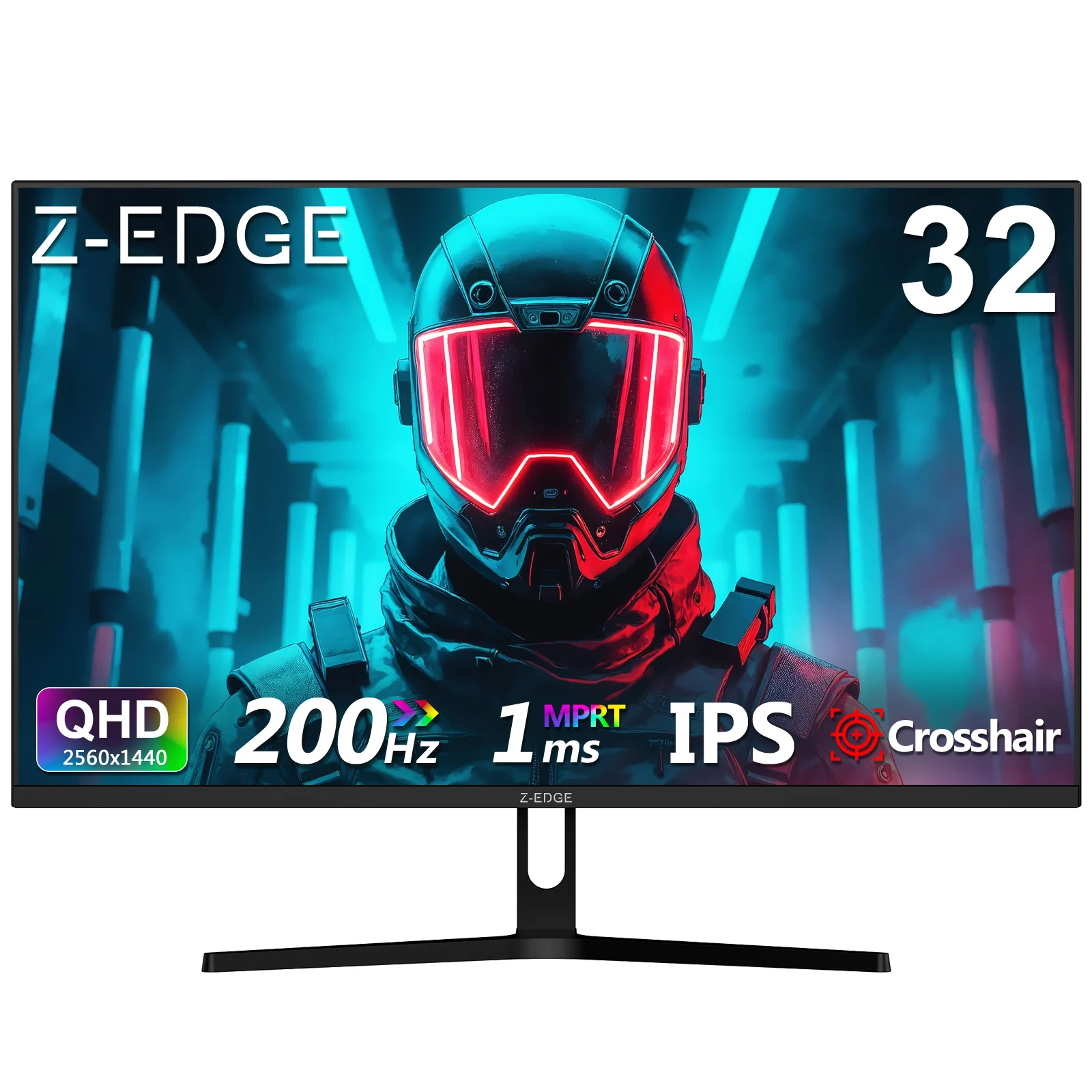 Z-EDGE 32-Zoll Gaming-Monitor – 200 Hz, 2K (2560 x 1440) QHD, 1 ms MPRT, 16:9 IPS-Panel, 300 cd/m² Helligkeit, FreeSync, HDR10, 100 % sRGB, 1200:1, VESA-kompatibel