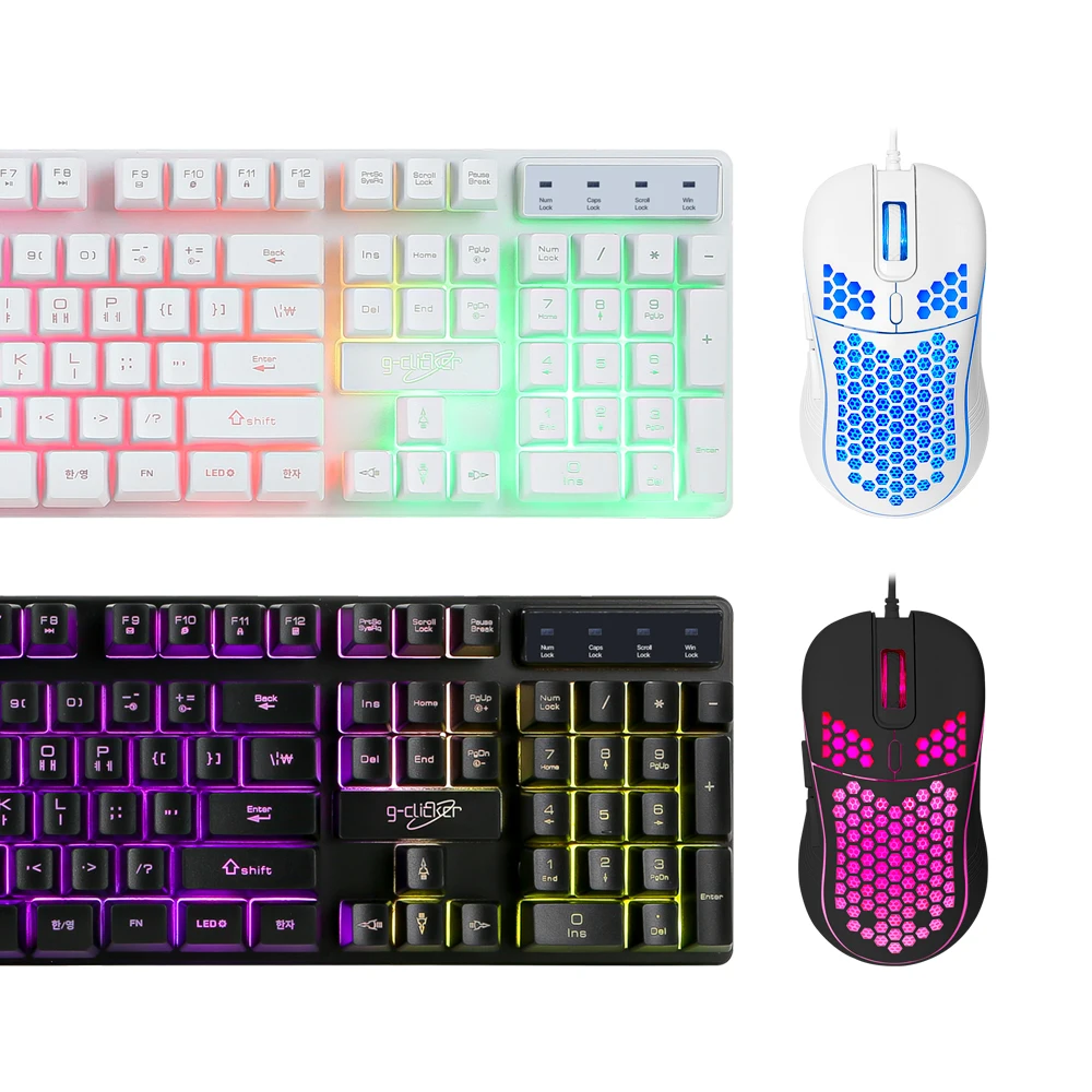 Gecclicker Superhero 270 RGB Gaming Keyboard mouse set compo