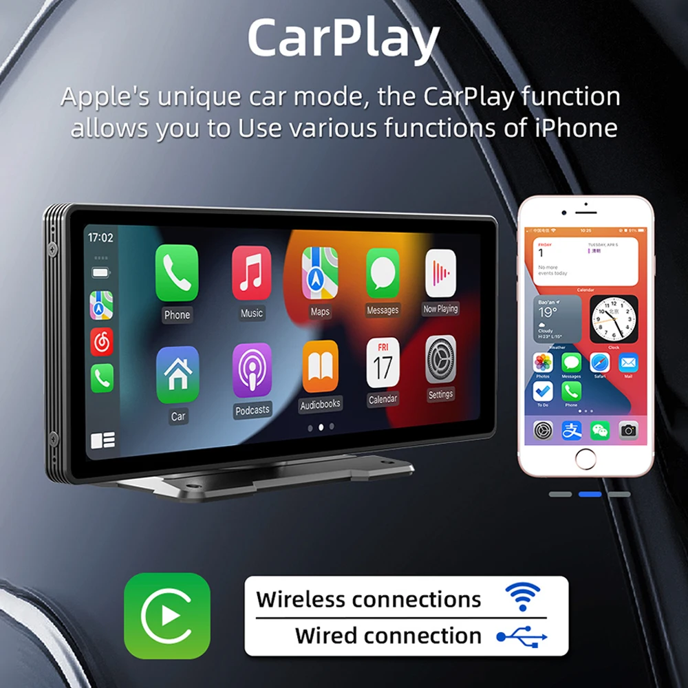 10.26 "Car Multimedia Video Player HD Reversing Camera Universal Wireless Carplay Android Auto Screen Bluetooth WIFI USB