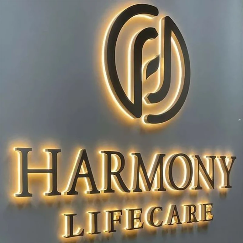 Custom Outdoor Business Sign Metal Blacklit Sign Business Laser cut Metal Sign 3D Logo  Wall Logo Letter For shop  Salon  Hotel