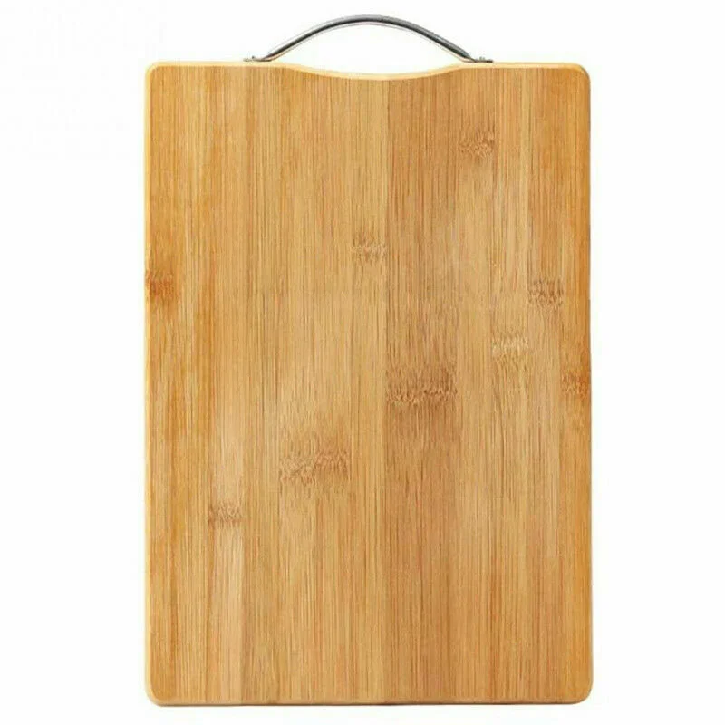 Tabla de Cortar de Acero Inoxidable Bambú de Cocina Retangular Con Colgante Parágrafo Cortar fruta