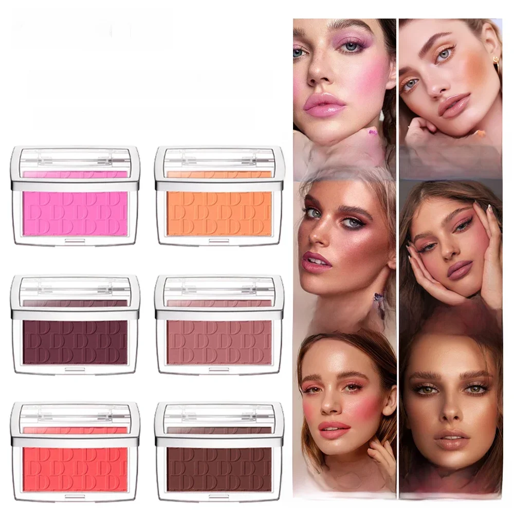 Palette de fards à joues en relief mat, rose, poudre de fard à joues pour le visage, corail rose hautement pigmenté, brut pour les joues, cosmétiques lisses