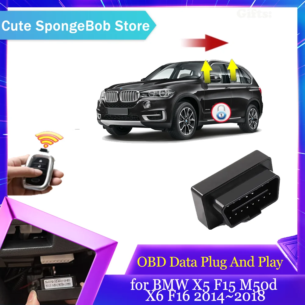 Car OBD Data Module for BMW X5 F15 M50d X6 F16 2014~2018 Window Folding Lifting Speed Lock Door Unlock Fold Mirror Accessories