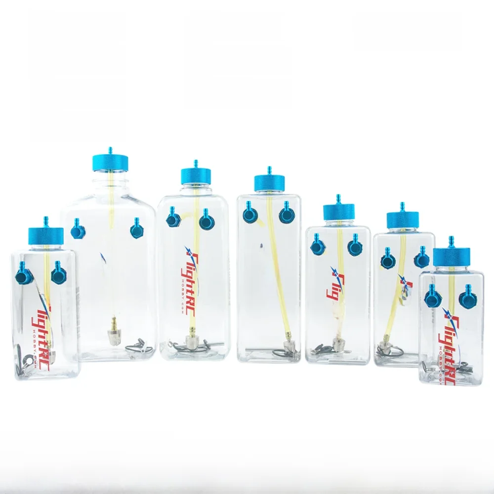 Réservoir de carburant essence bouteille en plastique Transparent 300/400/500/600/750/1000/1600ML/CC CNC en alliage d'aluminium pour avion à gaz et Nitro 1 pièce