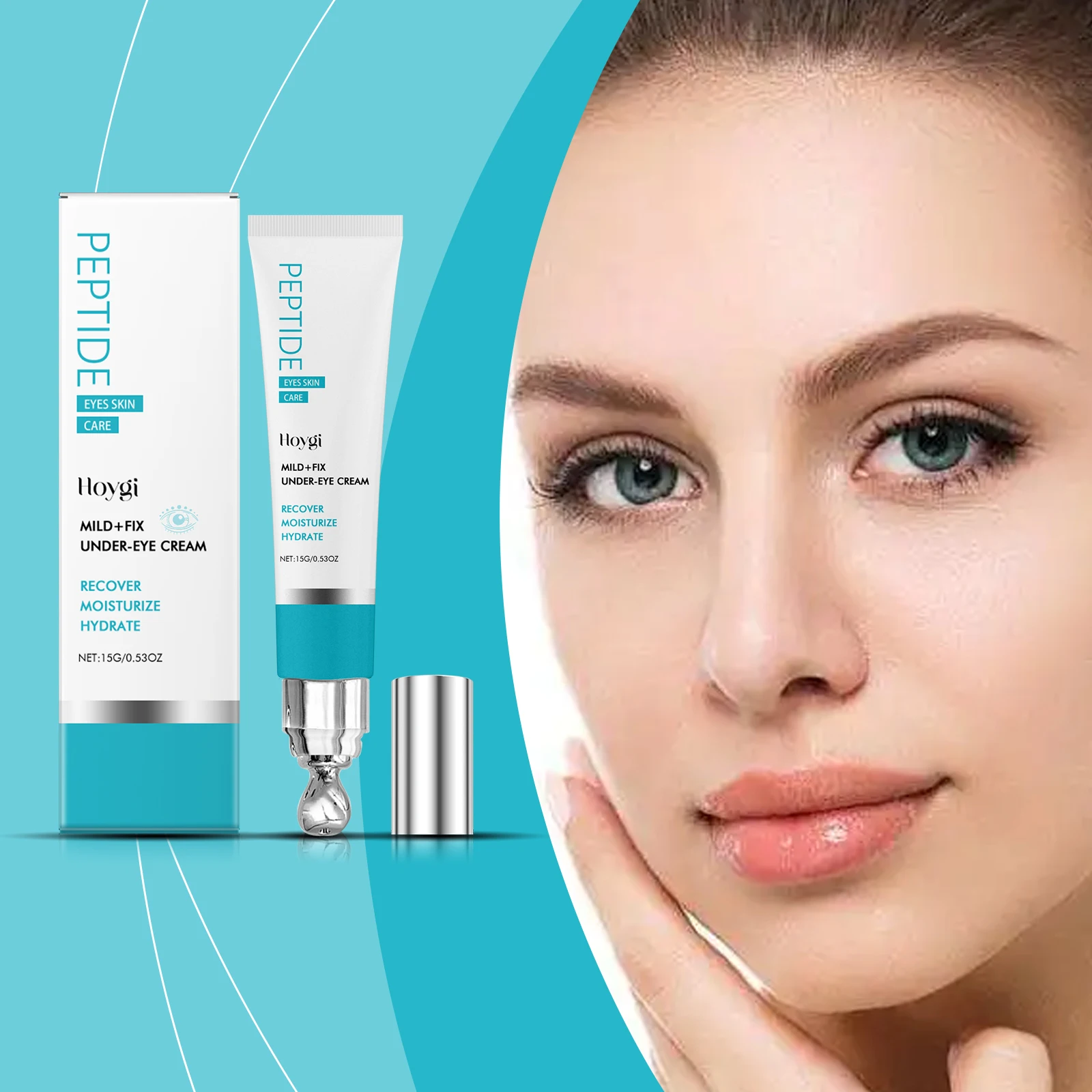 

Hoygi 15g Moisturizing Eye Cream Peptide Eye Care Remove Dark Circles Eye Bags Tender Smooth Anti Puffiness Firming Eye Cream