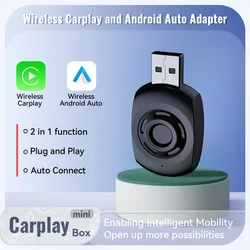 Acodo-adaptador Carplay inalámbrico 2 en 1 para coche, dispositivo con cable a USB, compatible con Kia, Hyundai, Toyota y Honda