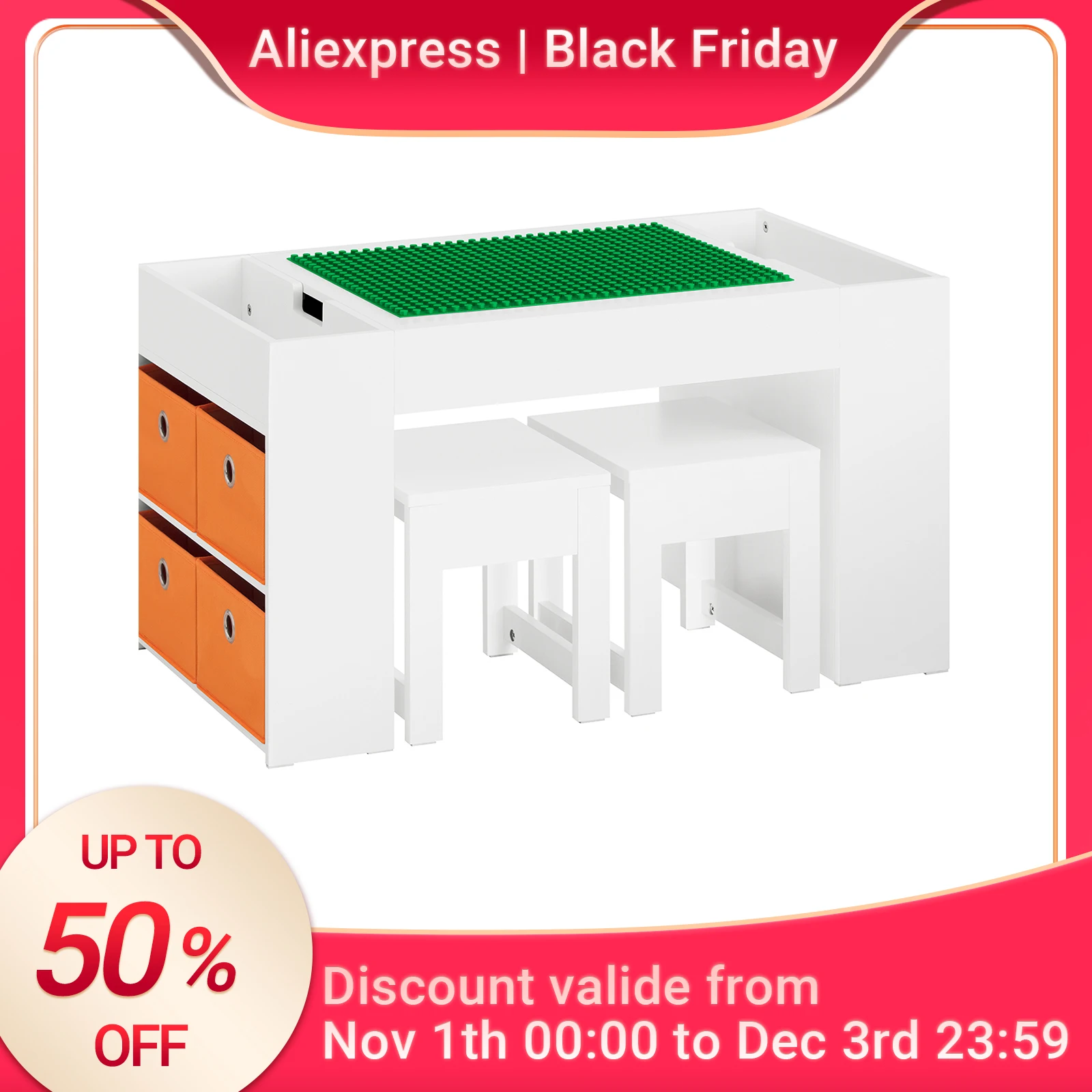 SoBuy KMB75-W mesa infantil com 2 cadeiras grupo de assentos infantis com espaço de armazenamento multifuncional conjunto de cadeiras de mesa para crianças