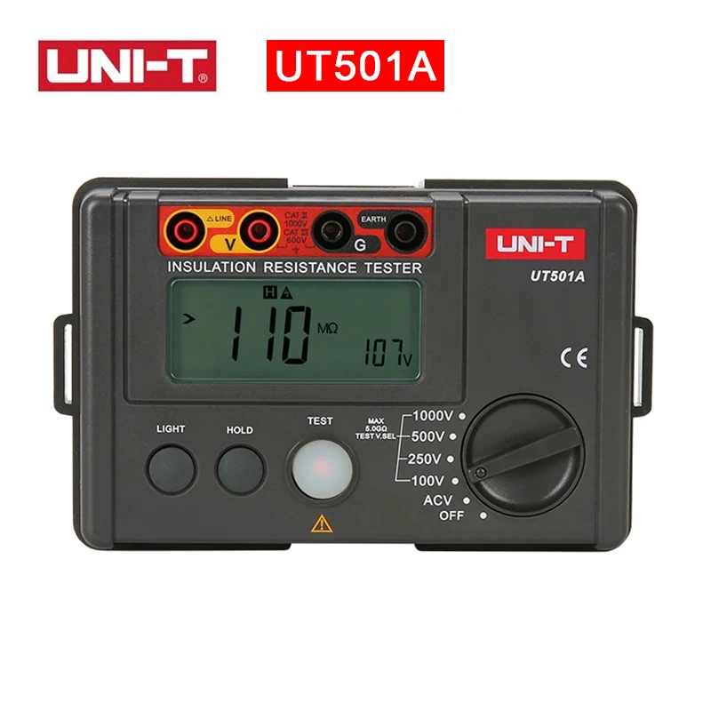 UNI-T UT501 UT502 جهاز اختبار مقاومة العزل مقياس المقاومة الرقمي Megohmmeter المهنية أوم قياس تستر الفولتميتر