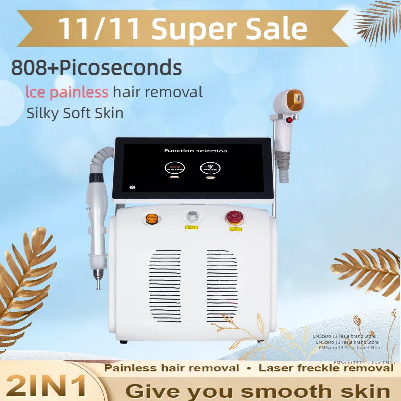 2in1 Diode Laser and Picosecond Laser 808 Diode Laser Hair Removal Tattoo Removal Machine Multifunctional beauty instrument