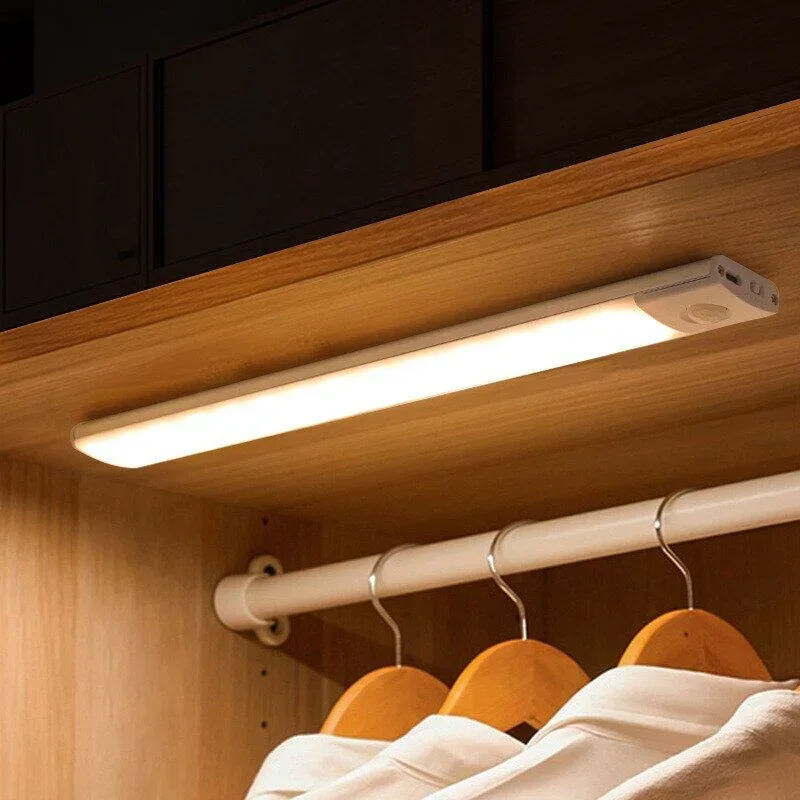 LED-Barlicht, Bewegungsmelder, USB wiederaufladbar, LED-Nachtlicht für Küche, Kleiderschrank, Schrankbeleuchtung, 30 cm/40 cm/50 cm Schrankleuchte