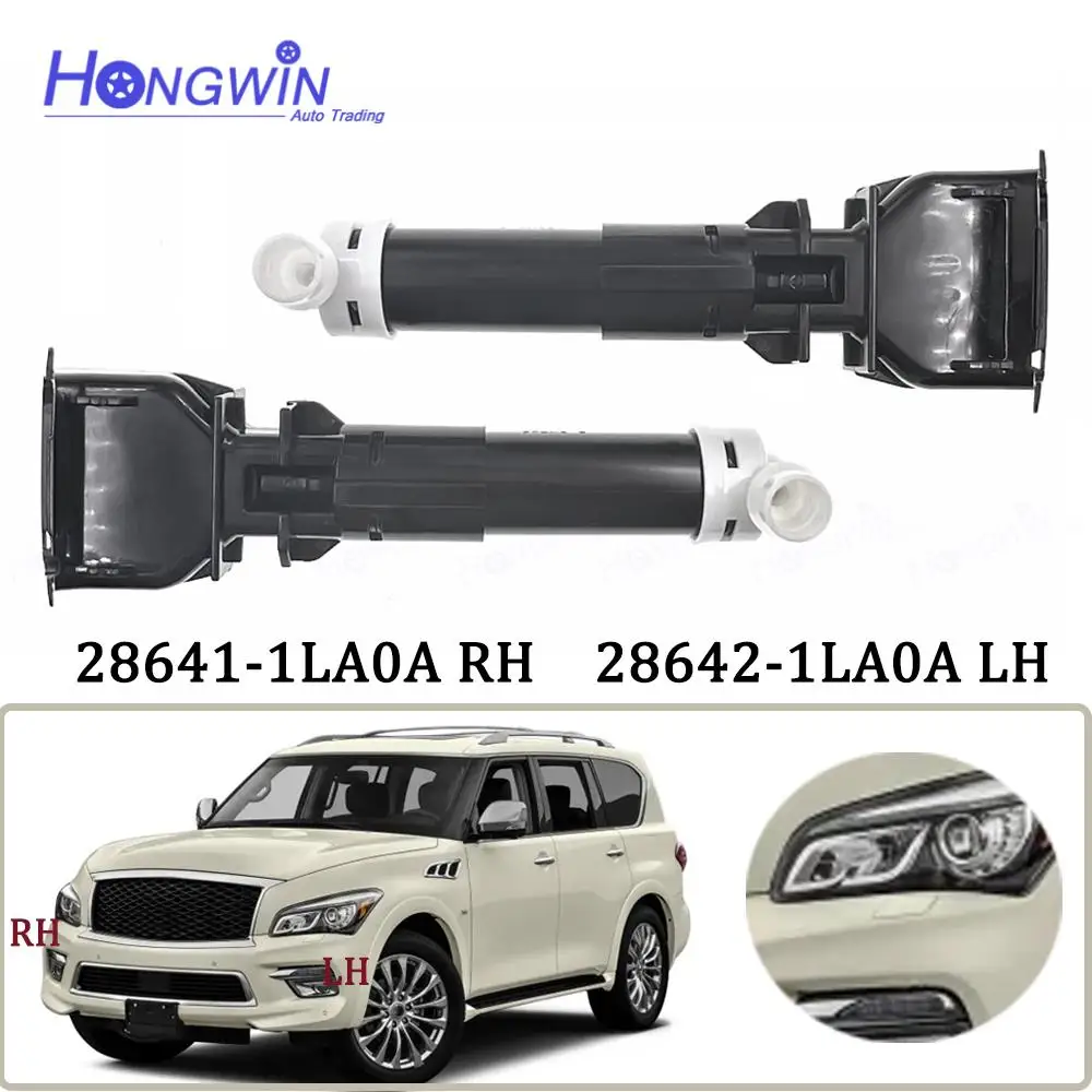 Headlight Washer Nozzle Headlamp Cleaning Spray Pump 28641-1LA0A, 28642-1LA0A For Infiniti QX56 2011-2013 & QX80 2014-2015 5.6L